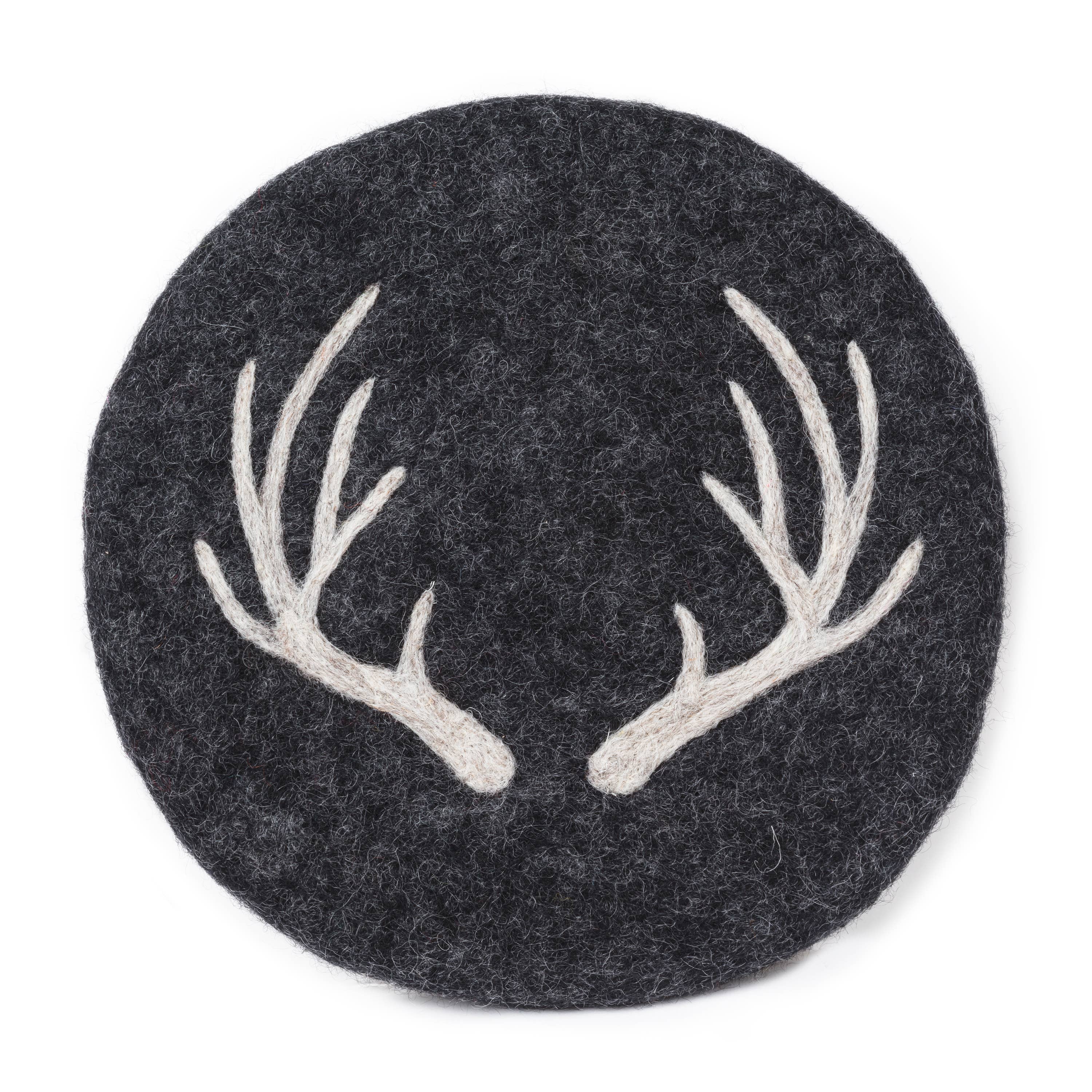 Abbott - Wholesale Trivet - Stag Horn Trivet-Charcoal-8"D2