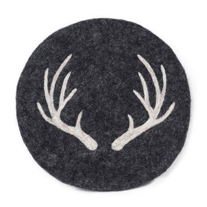 Abbott - Wholesale Trivet - Stag Horn Trivet-Charcoal-8"D2