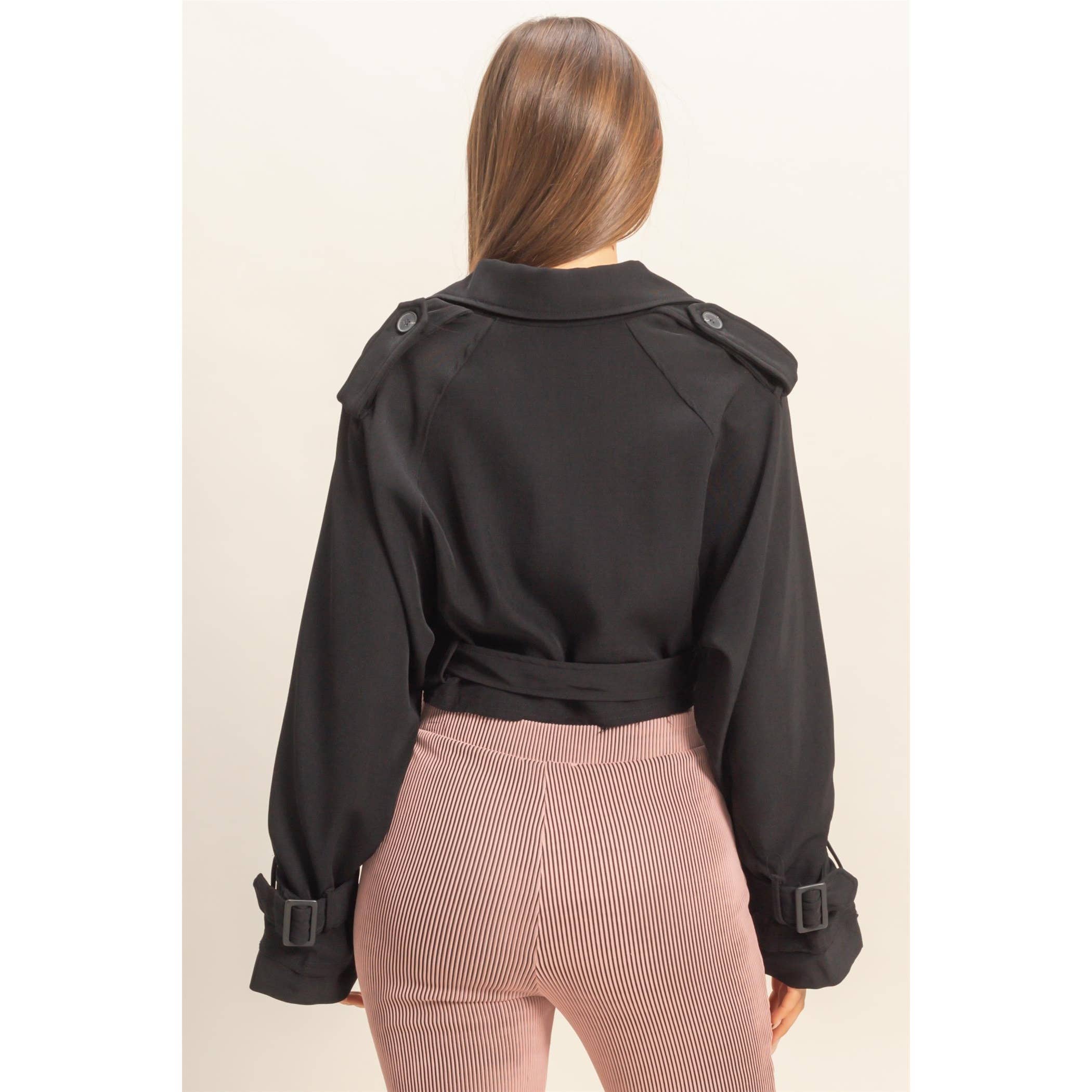 NEGRO Gabardina corta de venta al por mayor en Faire2