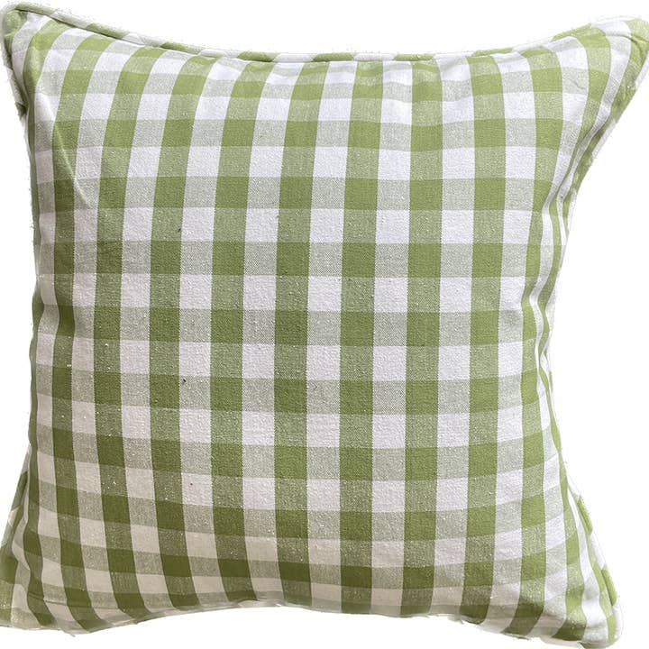 Accent Linen – Almofada de cadeira por atacado – Capa de almofada com zíper - Buffalo Green Check with Insert
