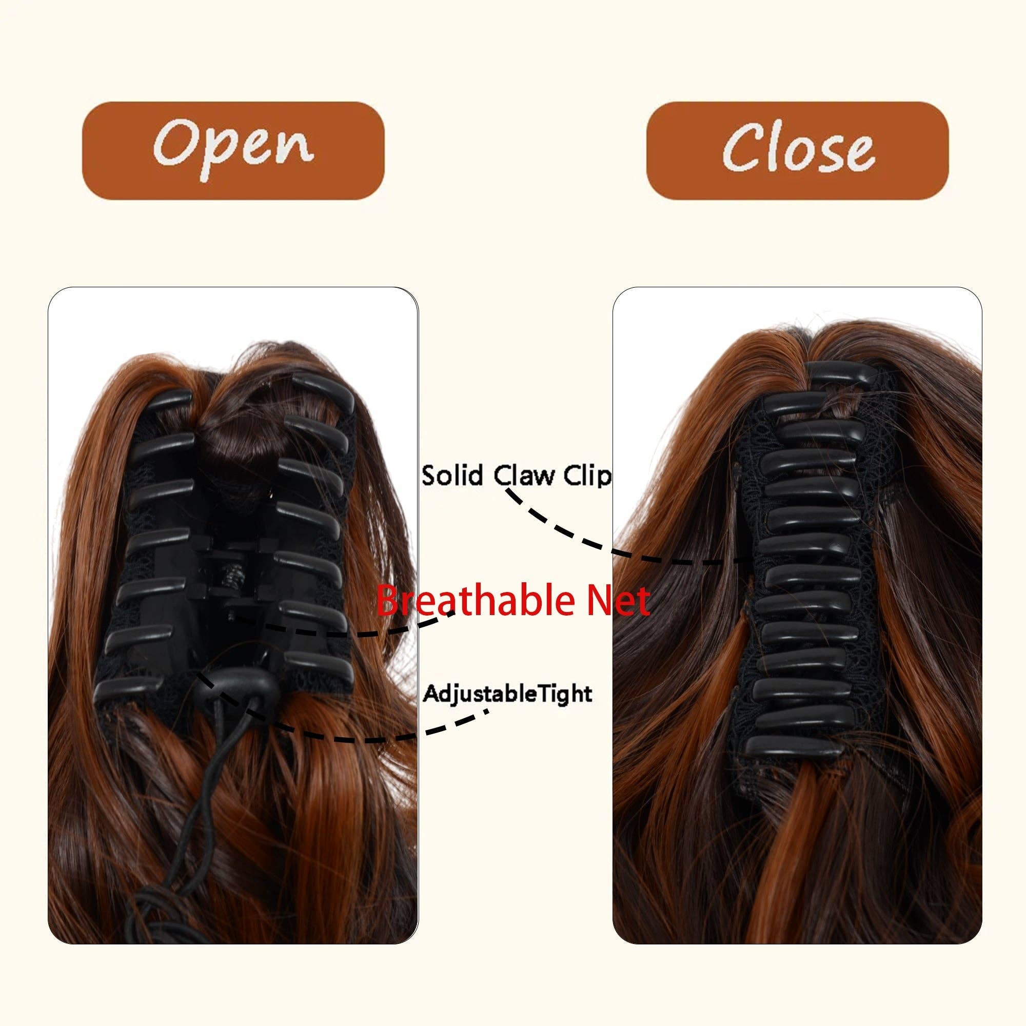 AK Brand - Wholesale Hair Extensions - Claw Clip Curly Ponytail Extension 9" Synthetic Hairpiece3