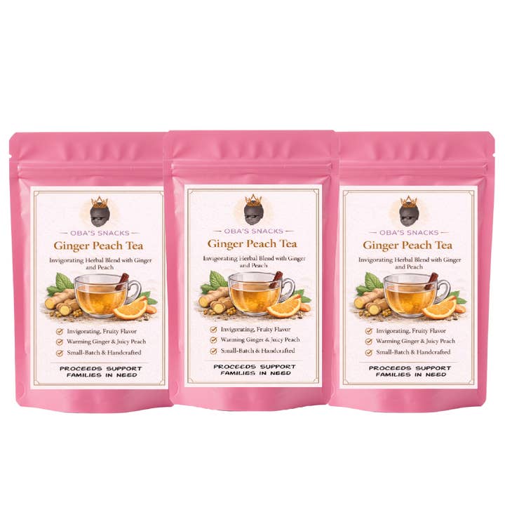 Gourmet-Tee – Ingwer-Pfirsich – 3er-Pack (Chai oder klassisch) für den Großhandel von Oba's Snacks