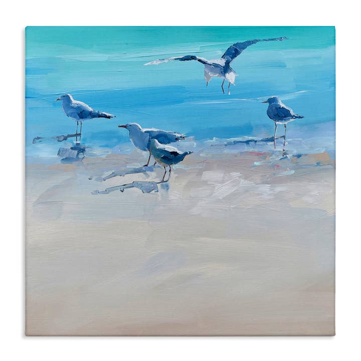 Stupell Industries - Wholesale Wall Sign - Seagulls Grazing on Shore - Unframed Wall Art5
