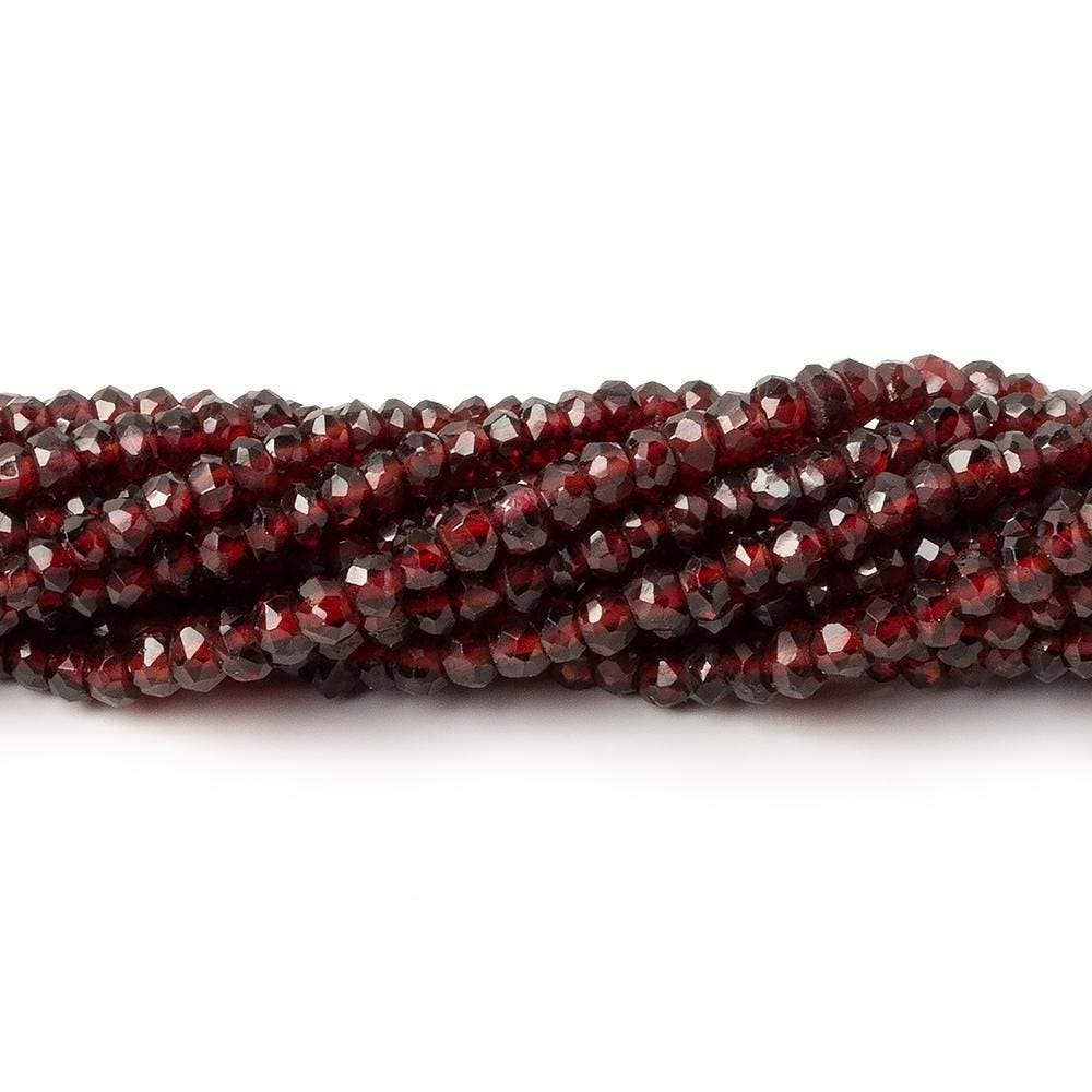 Beads of Cambay - Wholesale Beads - 3-3.5mm Red Garnet Faceted Rondelle Beads 13 inch 152 pieces0