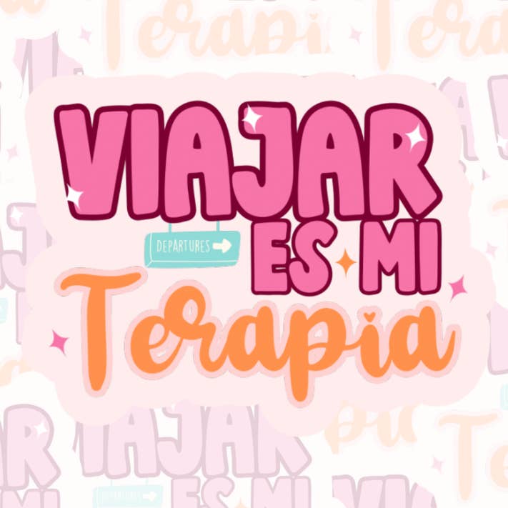 Viajar es mi terapia Pegatinas Impermeables para venta al por mayor de Konfetti & Co