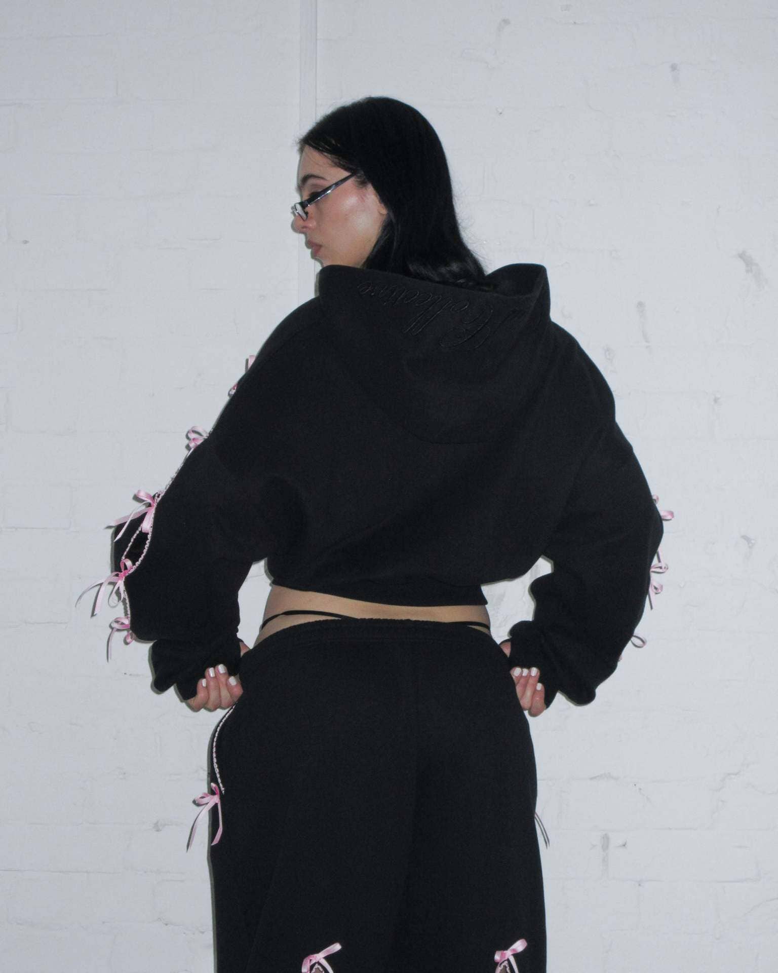 Tourtiwi - Wholesale Lounge Sweatpants/Joggers - Women's - Solid color bow velvet casual hollow sweatshirt sports pants8