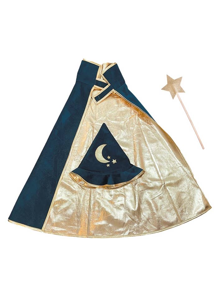 Ratatam! - Vente Déguisement – enfant - Set de deguisements magicien bleu cape+chapeau+ baguette