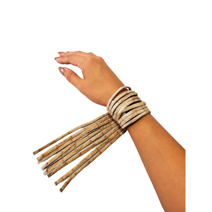 Charlie Leather - Wholesale Cuff Bracelet - Phoenix Wide Fringe with Fringe Leather Cuff