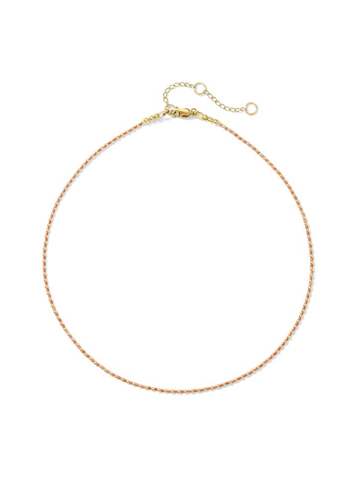 Stevie Super Delicate Gold Beaded Choker in Orange Miyuki for wholesale by Kaylie Dawn Jewelry