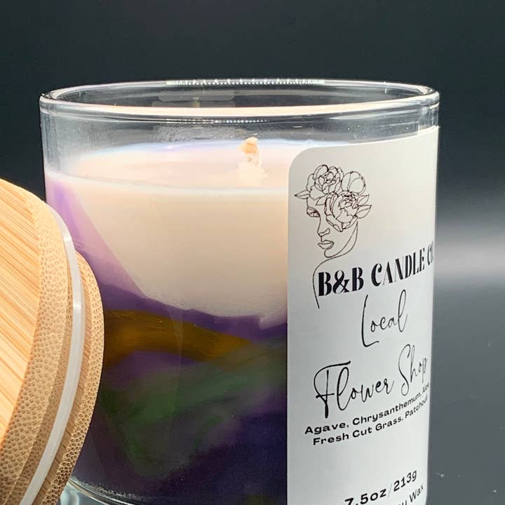 B&B Candle Co. - Wholesale Jar/Filled Candle - Local Flower Shop Scented Candle with Fresh Floral Blooms2