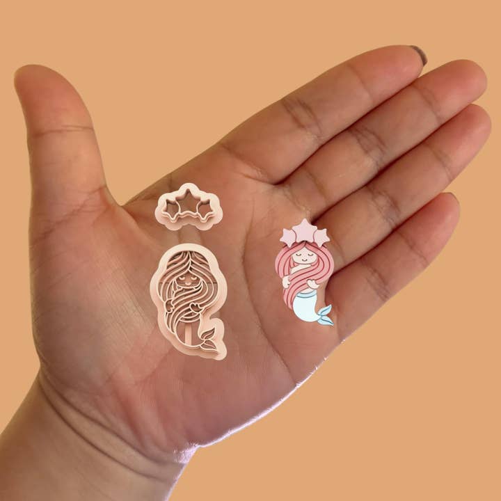 Tagliapasta in argilla polimerica per orecchino Mermaid B per la vendita all'ingrosso da parte di Roussell Prints and Demand LLC