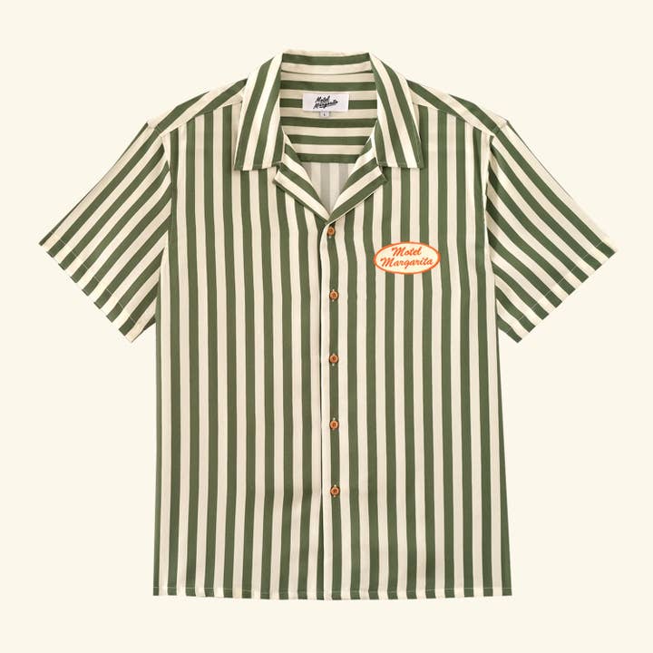 Cabana Button Up - Bone/Forest for wholesale by Motel Margarita