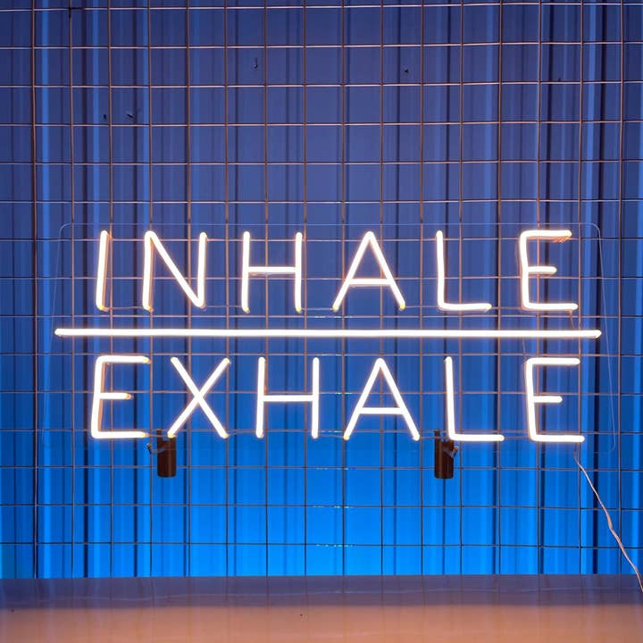 Letreros de neón Inhale Exhale, Therapy Pilates, decoración de pared para venta al por mayor de Glow Neon