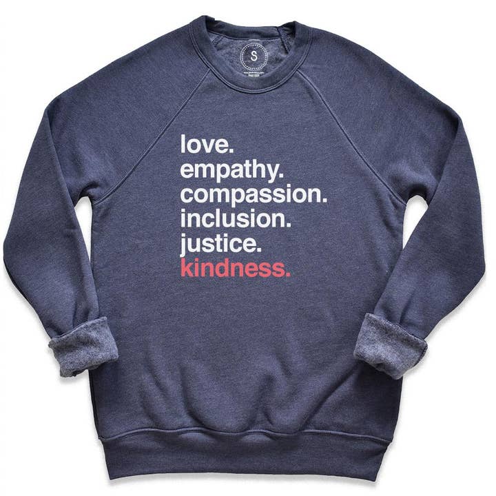 'Kindness Is' Crewneck Fleece for wholesale by Kind Cotton