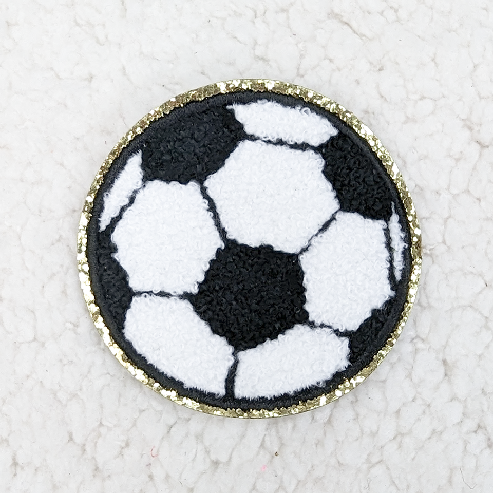 Trendy Transfers - Wholesale Patch - Soccer Ball Chenille Glitter HAT/POCKET Patch0