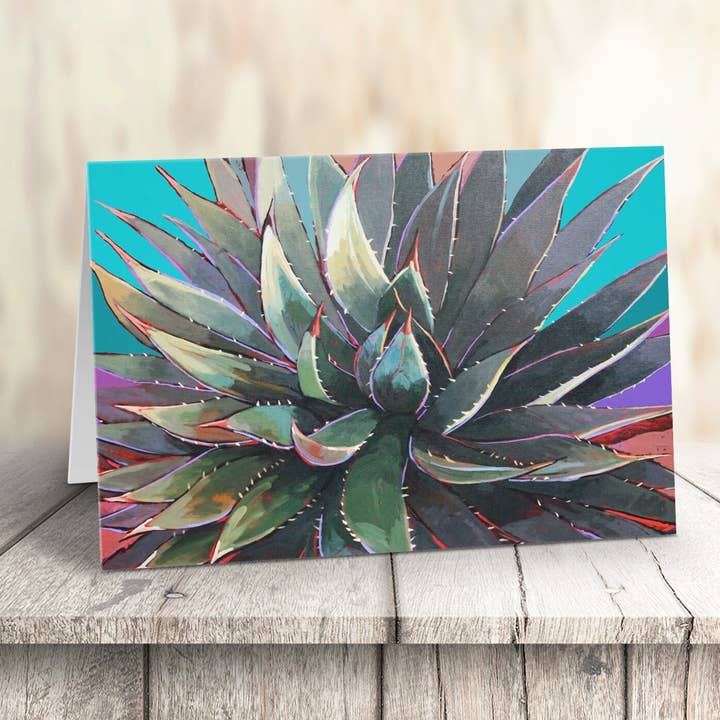 Desert Southwest Blue Agave Cactus Note Cards Set for wholesale by Stonehouse Collection