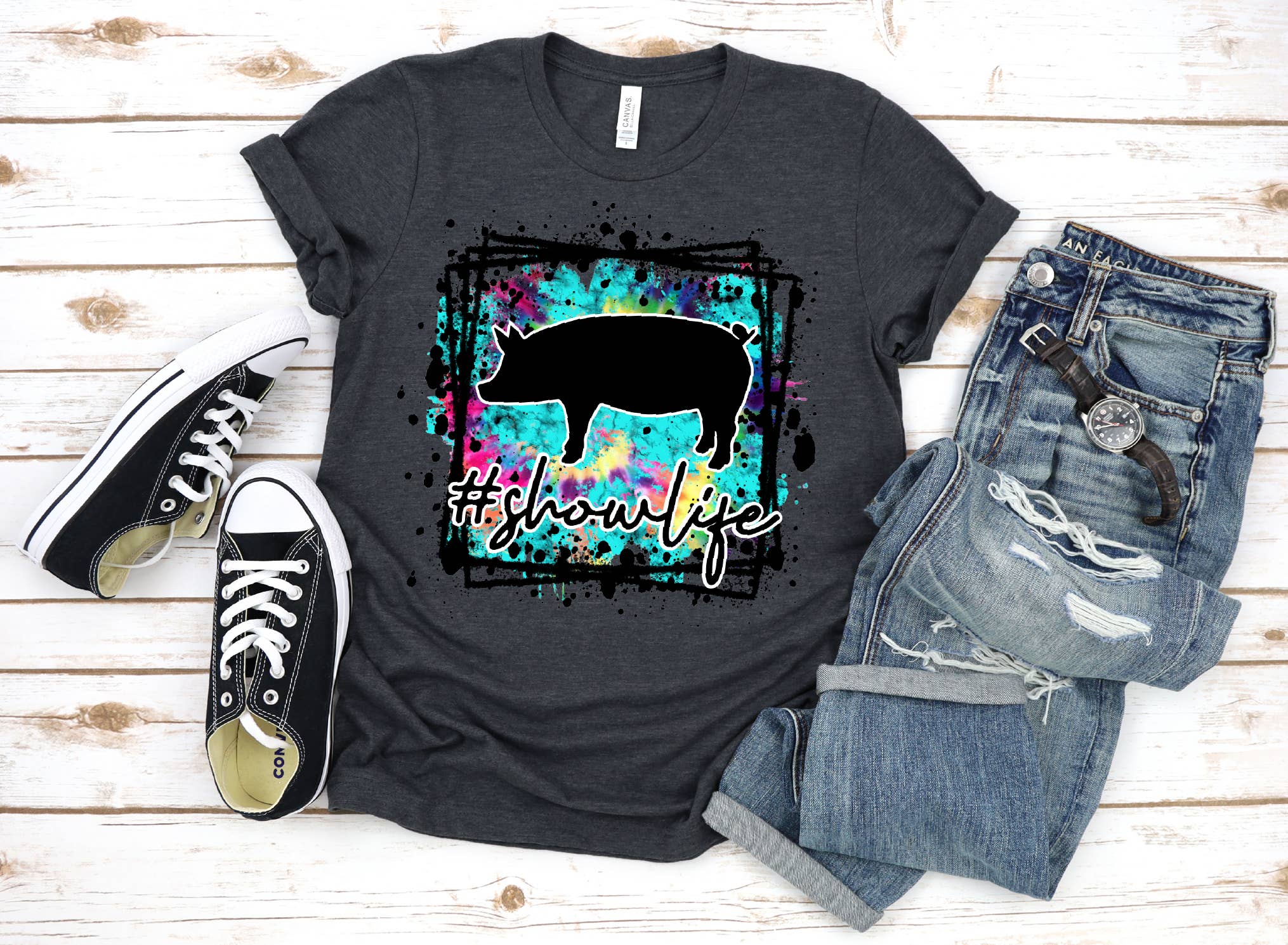 Southern Attitude Designs Inc - Wholesale T-Shirt (Graphic) - Women's - Show Life- Pig