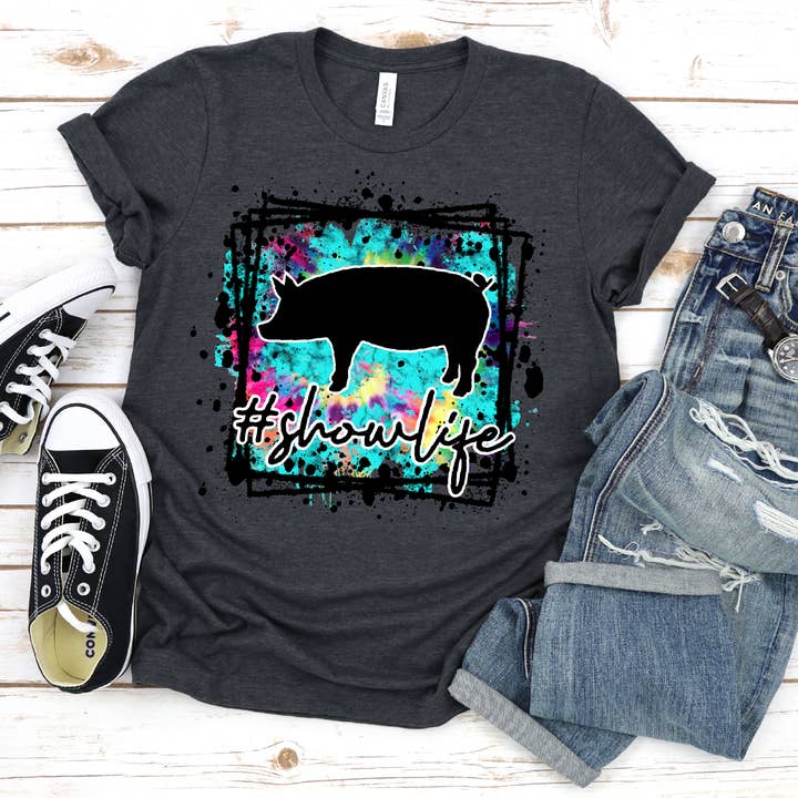 Southern Attitude Designs Inc - Wholesale T-Shirt (Graphic) - Women's - Show Life- Pig0