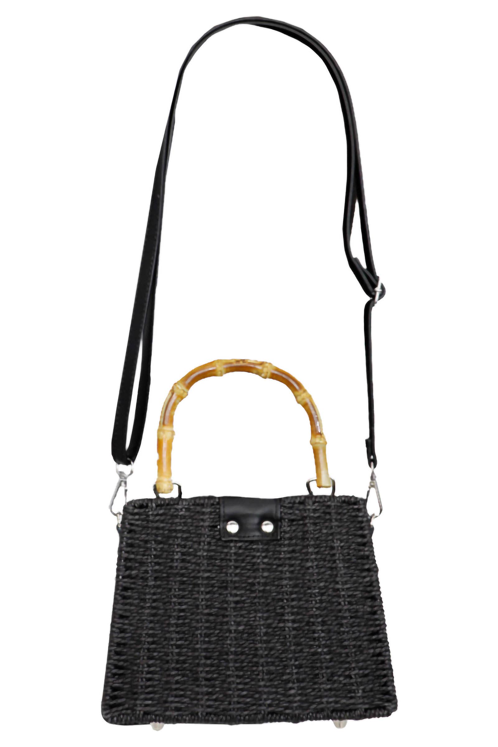 Cap Zone – Engroshandel Messenger bag – Kvinder – Mock Bambushåndtag Kubisk Rattan Strandtaske2