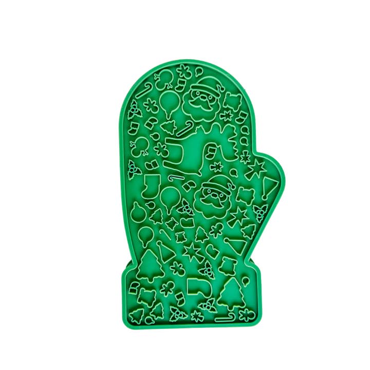 Barks and Brownies - Wholesale Pet bowl – Cat/dog - Christmas Slow Feeder Mitten + Lickmat 2in1 - (Red or Green)1