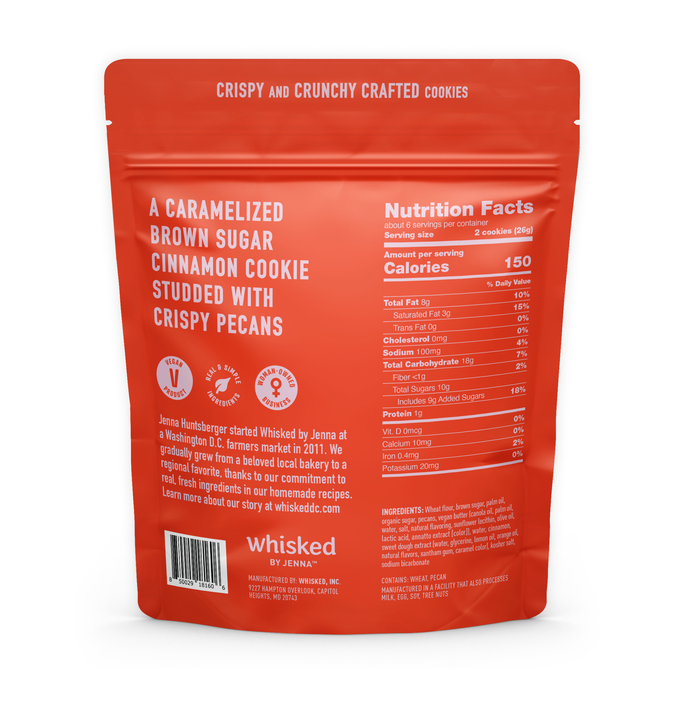 Whisked by Jenna - Wholesale Cookie - Vegan Crispy Cookies: Brown Sugar Cinnamon Pecan1