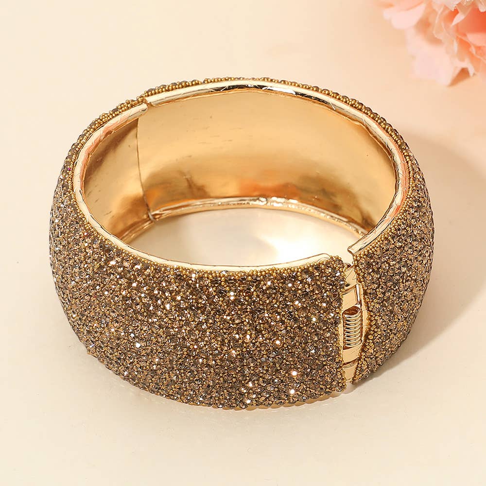 Sensibling Corp. - Venta al por mayor Brazalete - Brazalete de noche ancho con bisagras adornado con perlas y pedrería.13