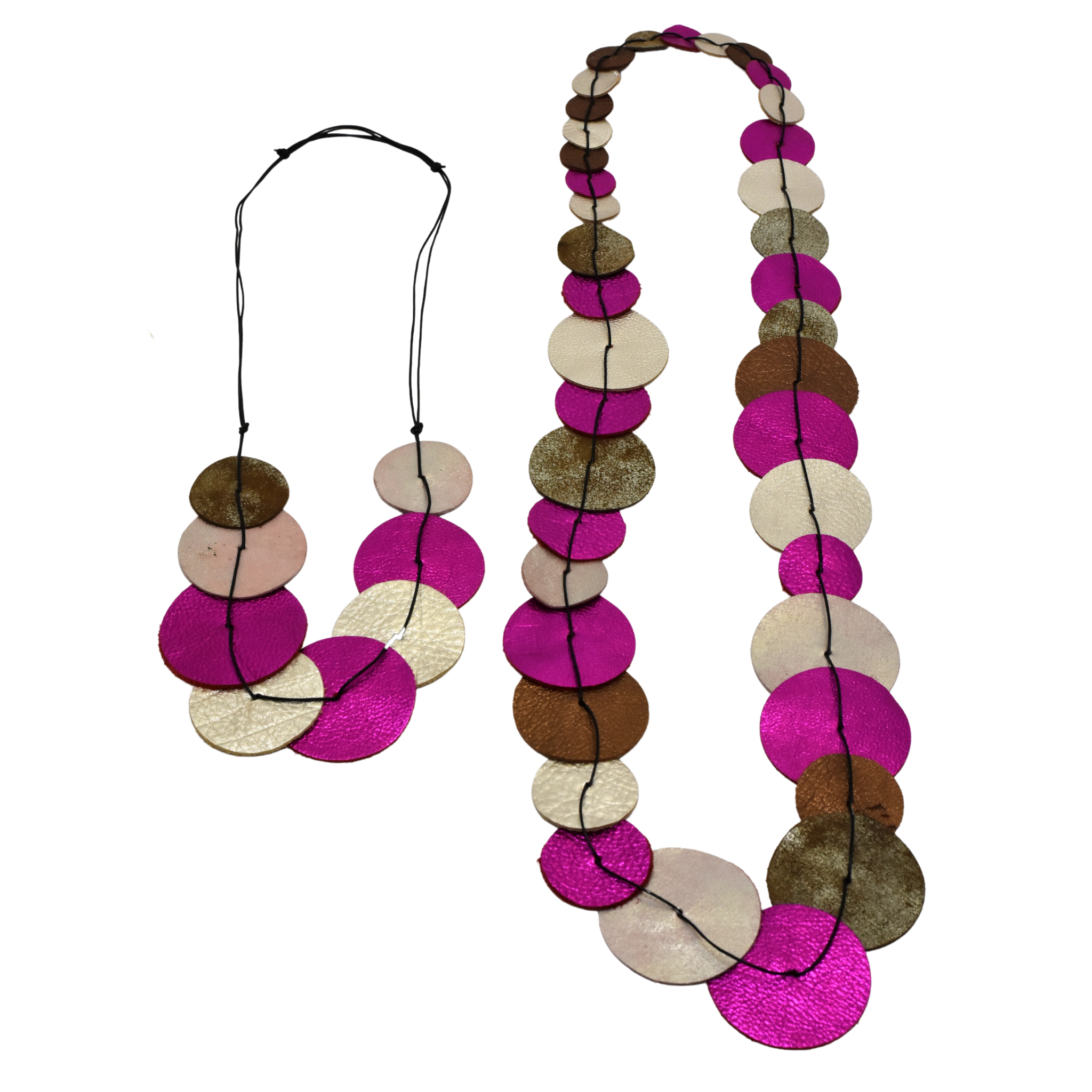 Pattern Gems - Wholesale Bib Necklace - Sand Necklace in Pink Tones2