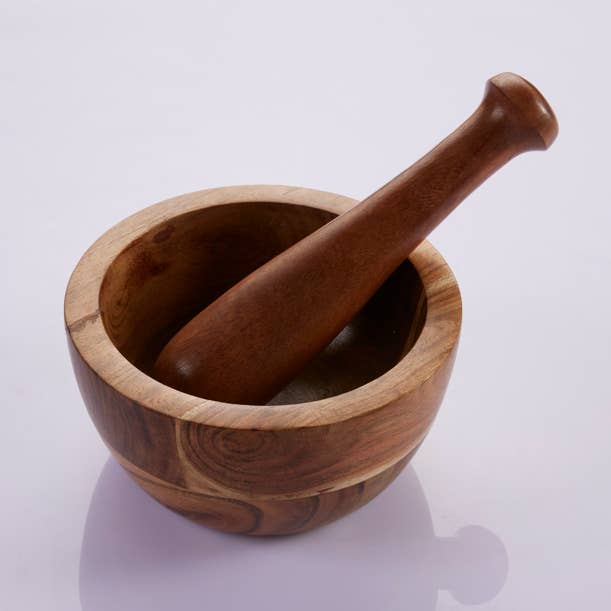 Acacia Wood - Mortar & Pestle for wholesale by Rich Home Linens