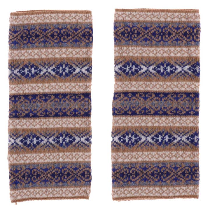 Cadenza Italy Ltd - Wholesale Hand warmer - Cashmere Blend Fairisle Wrist Warmers2