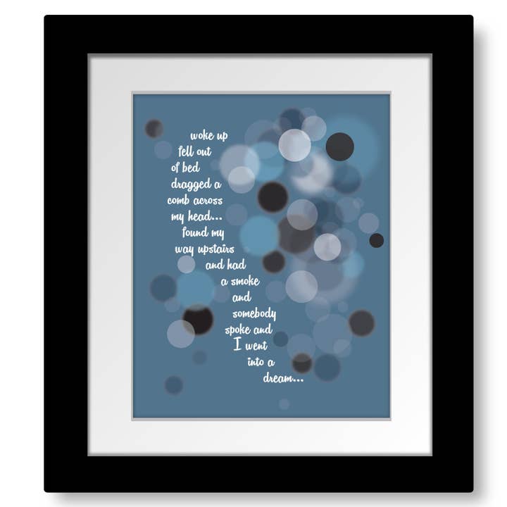 A Day in the Life by the Beatles - Song Lyric Art Print for wholesale by Song Lyrics Art