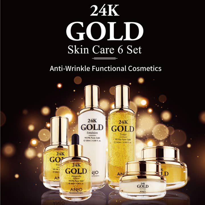 Ensemble de soins de la peau de luxe en or 24 carats pour la vente par SIIA Cosmetics