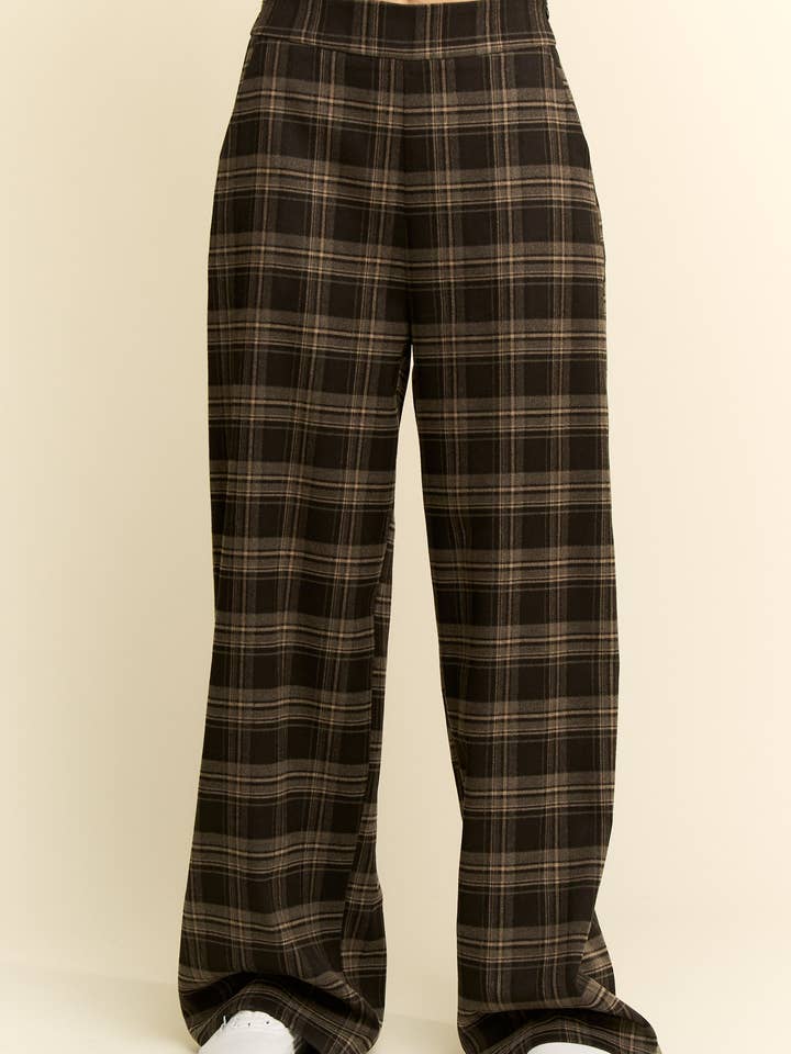 JADE BY JANE - Wholesale Pants - Women's - PLUS SIZE PLAID WIDE LEG SOFT DRESS PANTS6