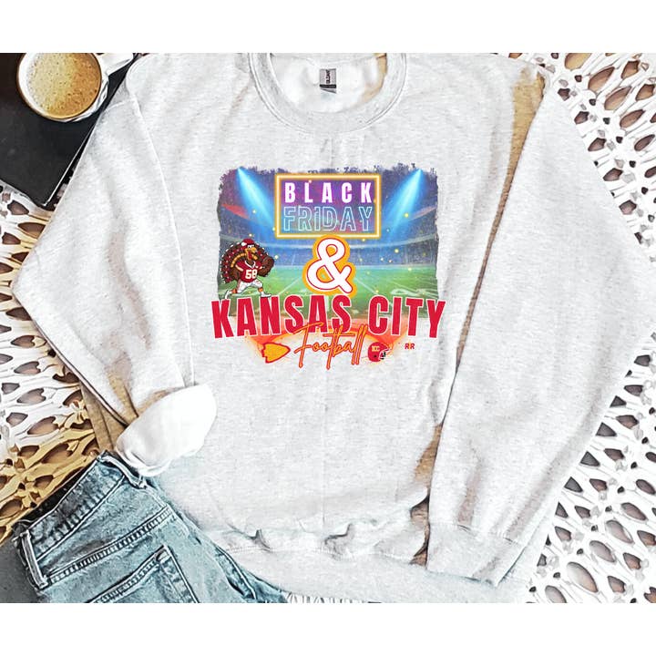 Black Friday & Kansas City Football Field Ash Sweatshirt for wholesale by The Red Rival Wholesale