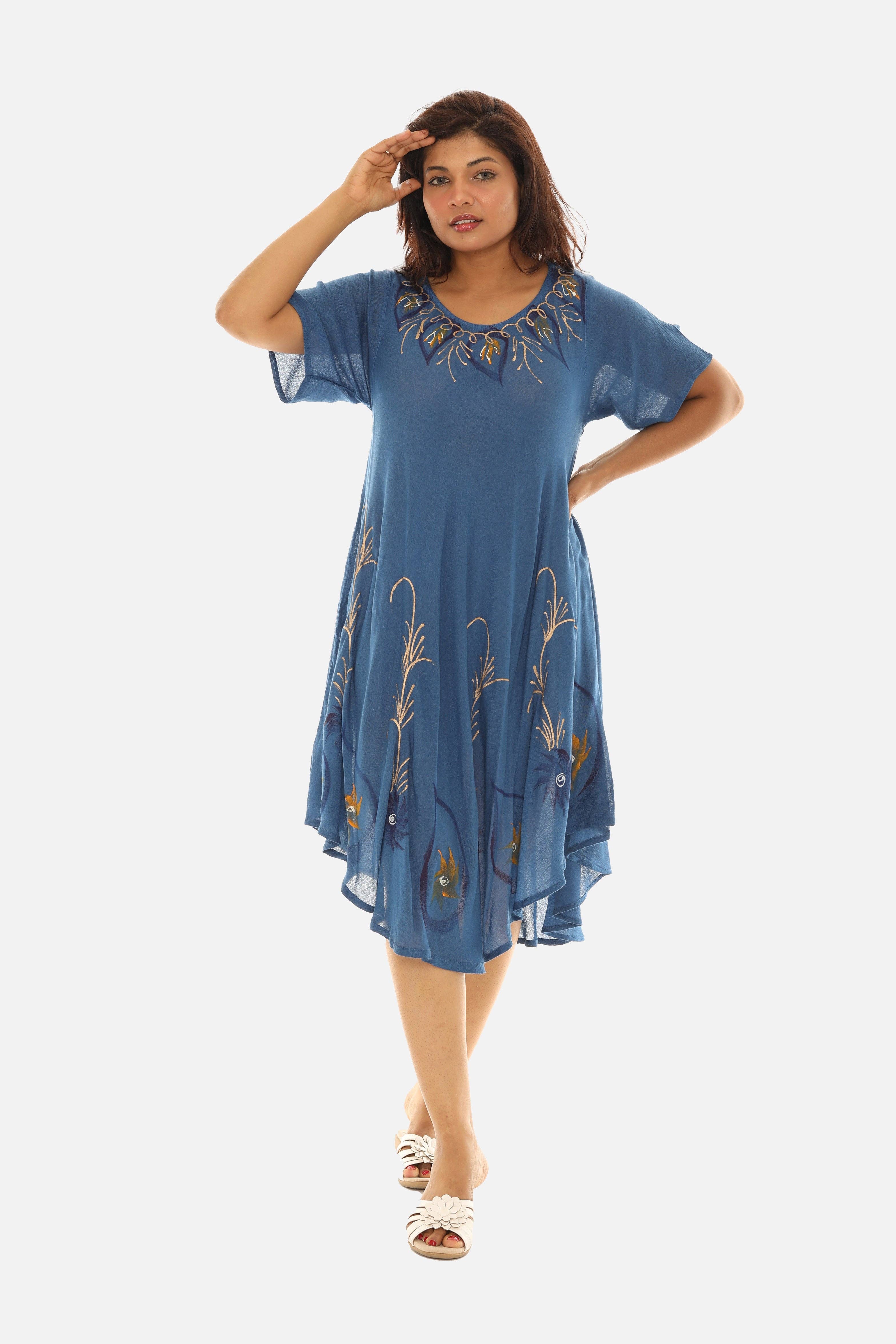 Shoreline Wear. INC - Wholesale Dress - Women's - Rayon Leaf Print Tie Dye Dress9