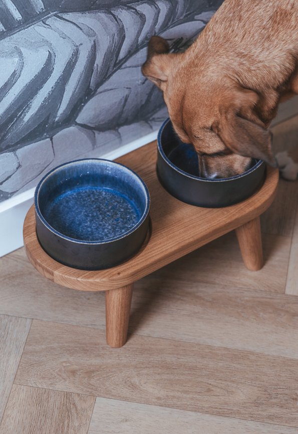AVA bowls - Wholesale Pet Elevated Bowl - Cat/Dog - Wooden Tray for drink and food bowl size M (12cm legs)2