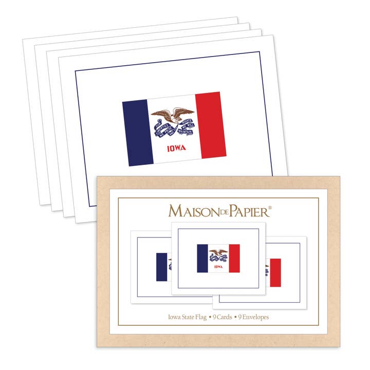 Iowa Flag Boxed Note Cards for wholesale by Shade Tree Greetings