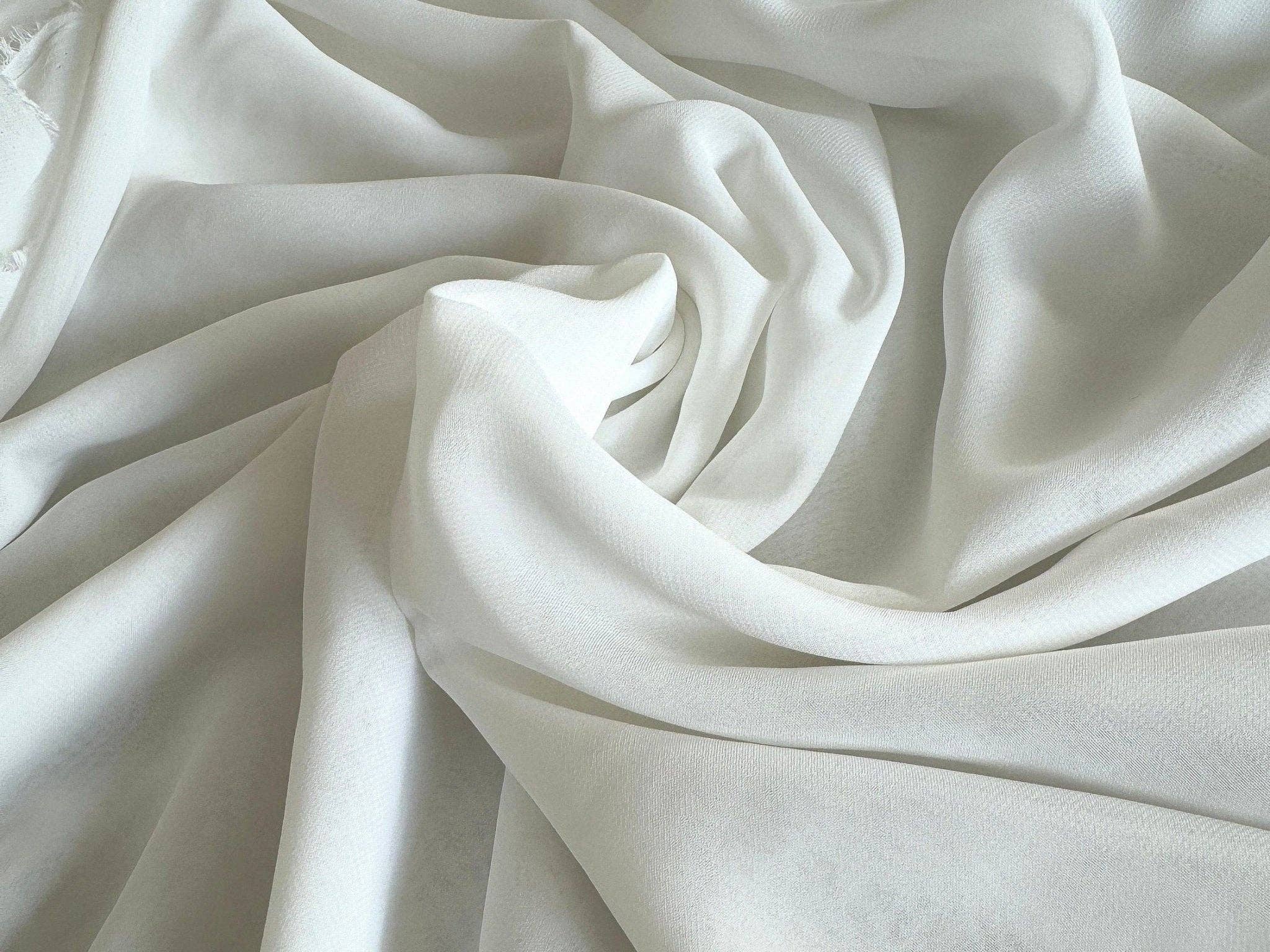 GalaTextile – wholesale Craft supplies – Off White Chiffon Fabric By Yard, Sheer Fabric Light Weight Chiffon White Bridal Material for Gowns Drapes, Dress Arch Draping Fabric Crafts1