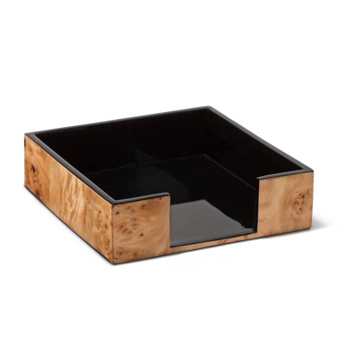 Large Burl Veneer Napkin Holder for wholesale by LADORADA