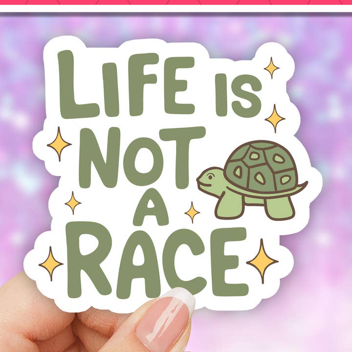 La vie n'est pas une course autocollant tortue drôle, santé mentale pour la vente par Neya Sticker Shop