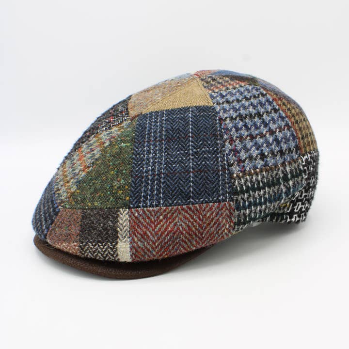 HO41MC – Patchwork Mutlicolor Newsboy Cap – Made in Italy for wholesale by LOOWIE