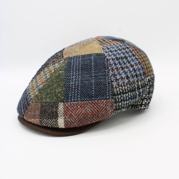 HO41MC – Patchwork Mutlicolor Newsboy Cap – Made in Italy for wholesale by LOOWIE