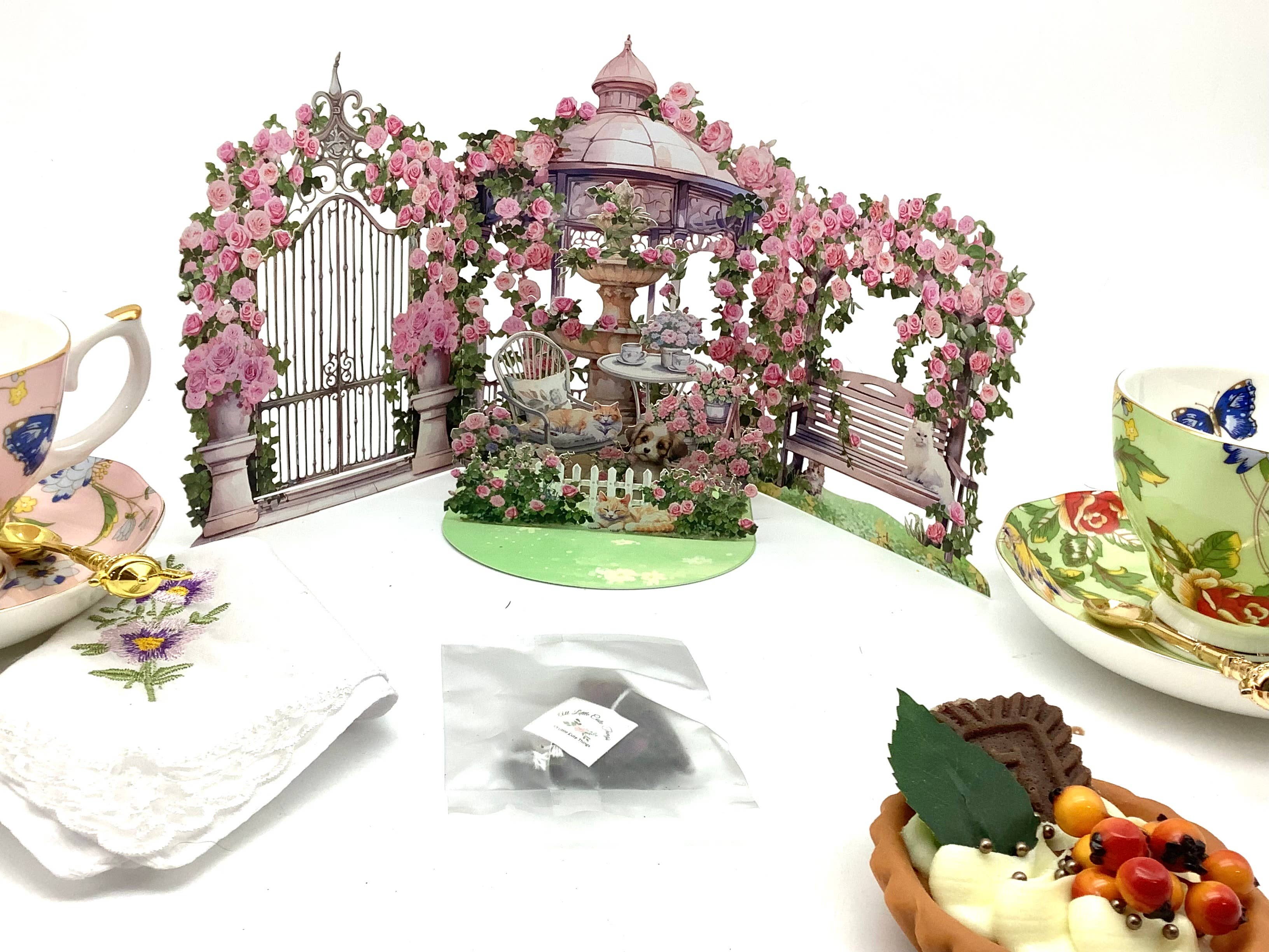 All Little Cute Things - Wholesale Everyday Greeting Card - Tea and Secret Garden Pop Up Greeting Card Black Pyramid tea3