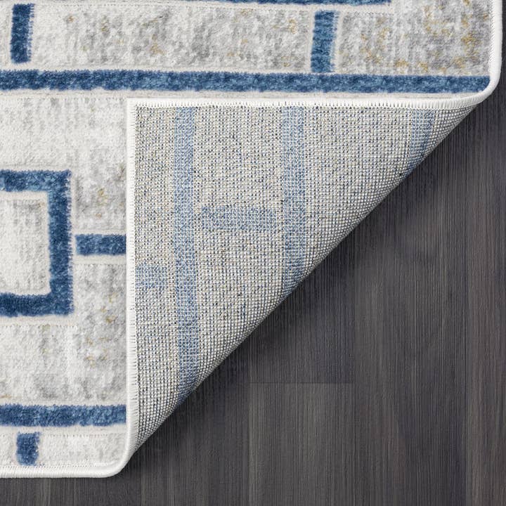 Abani Rugs - Wholesale Area Rug - ABANI Atlas - Seamless Rectangle Blue Grey Area Rug