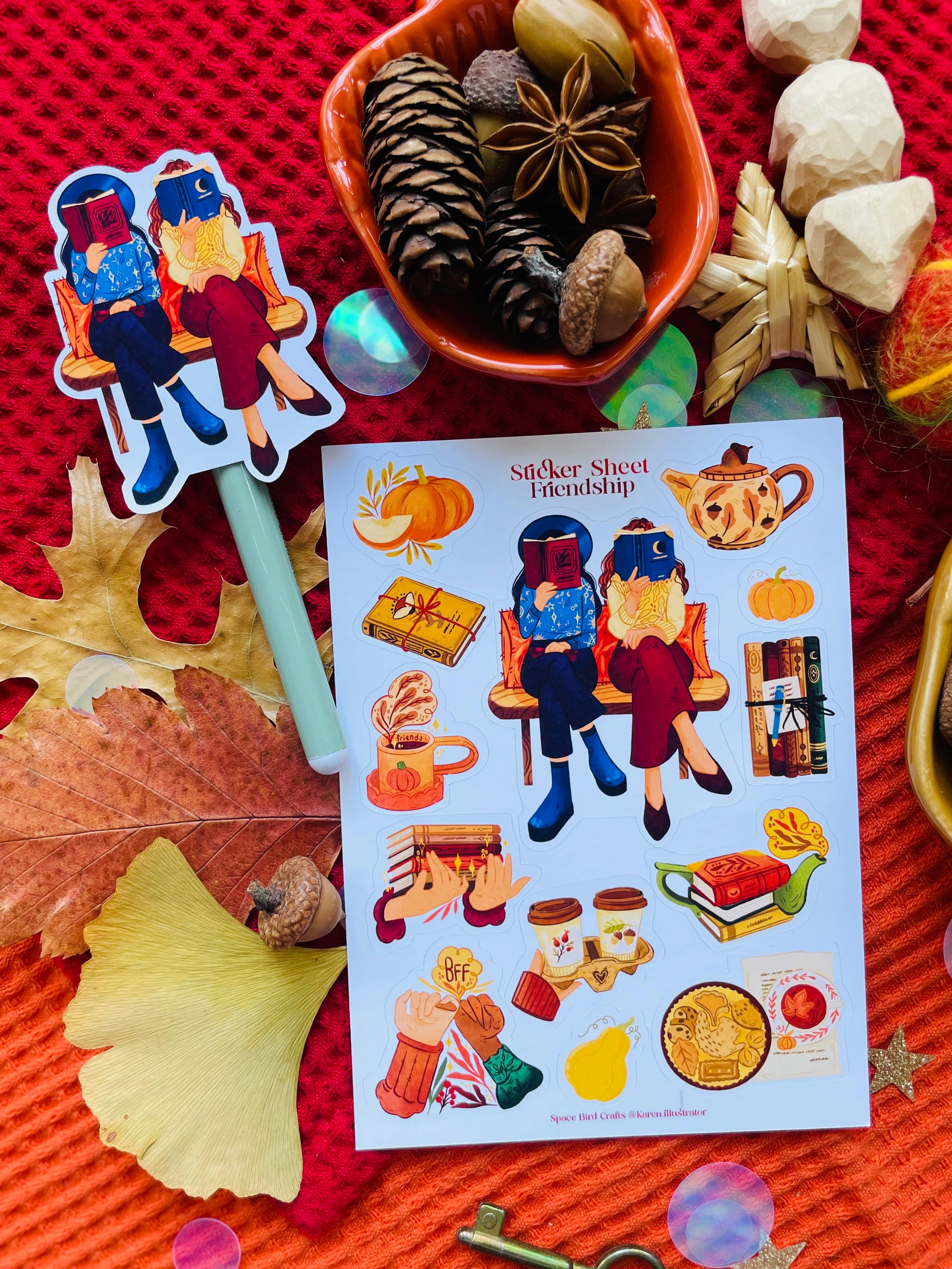 Split Moon Studios - Wholesale Sticker - Friendship Sticker Sheet Decorative Sticker2