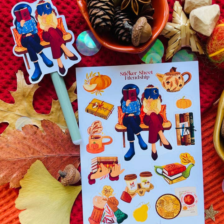 Split Moon Studios - Wholesale Sticker - Friendship Sticker Sheet Decorative Sticker2