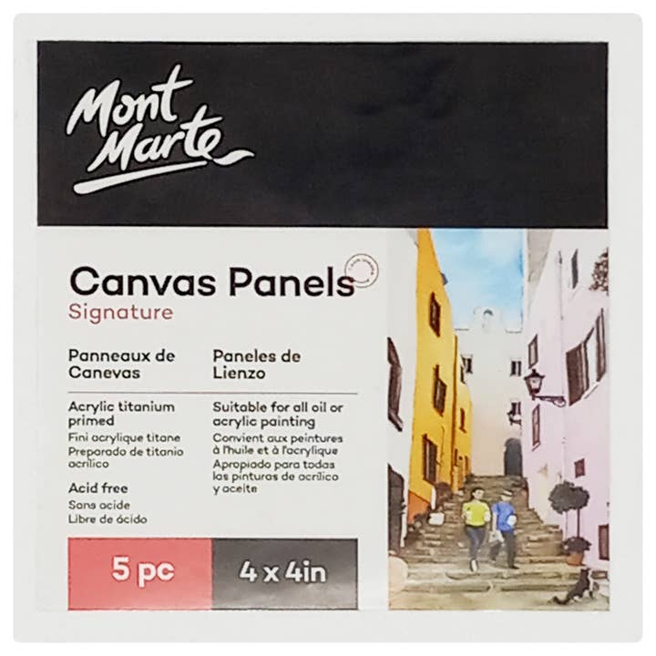Mont Marte Usa, Inc. - Wholesale Painting Paper - Canvas Panels Signature 4 x 4in 5pc