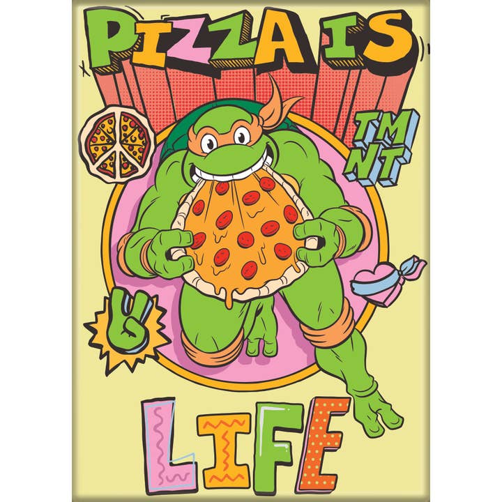 Teenage Mutant Ninja Turtles Mikey Pizza Is Life Magnet for wholesale by Ata-Boy