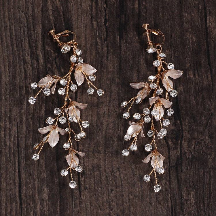 Perimade & Co. LLC - Wholesale Dangle Earrings - Bridal Leaf Pearl Drop Earrings in Solid Copper, Pearl, Jade6