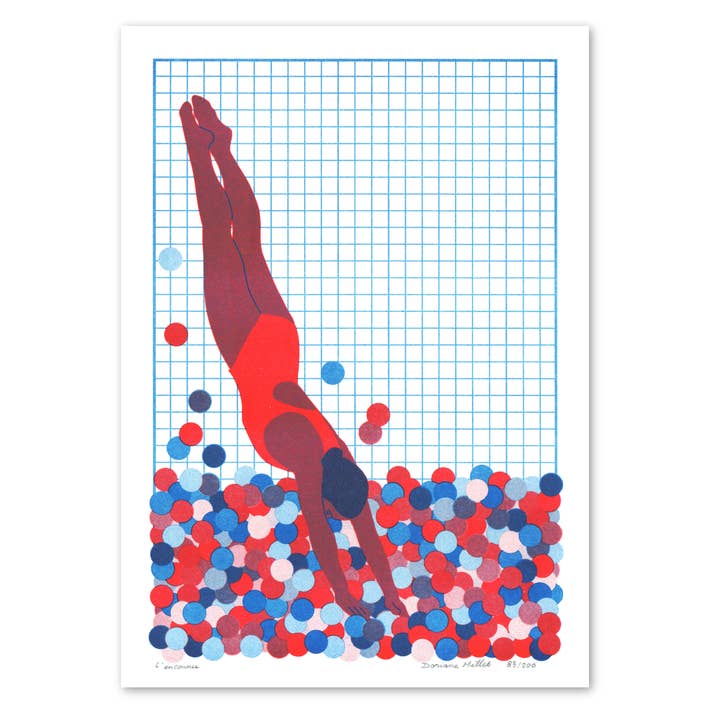 Doriane Millet - Wholesale Art Print - The Unknown (saturated colors version) | Risograph A42