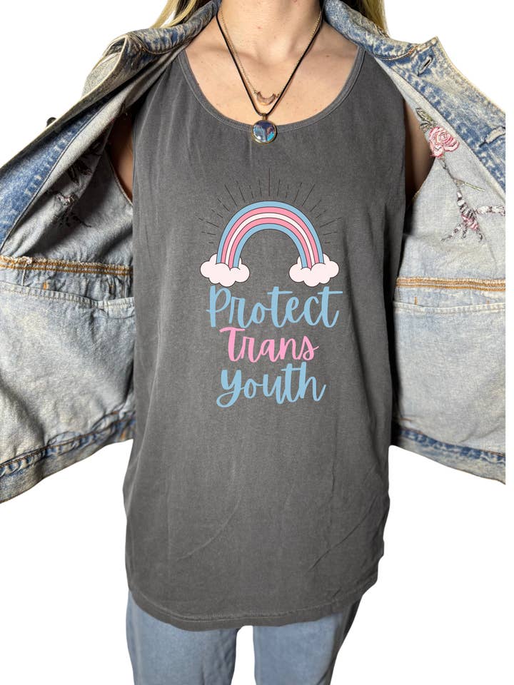 Protect Trans Youth Tank for wholesale by NyteSky Apparel